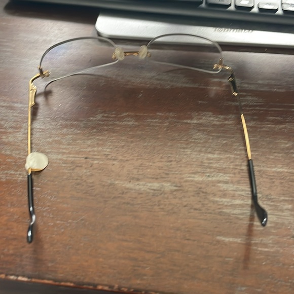 Tiffany Lunettes T784 C4 23k gold plated black gold rimless eyeglasses - Picture 13 of 16